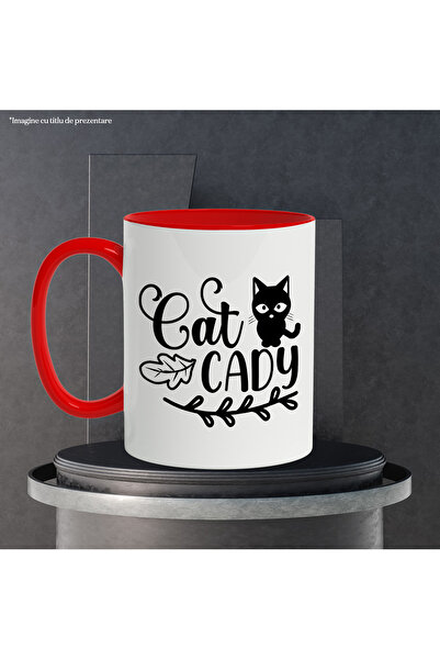 StoryGift Romania Mug with a kitty and the text "Cat caddy" - the kitty that carries the balls with Handle R, Cu, STG.
