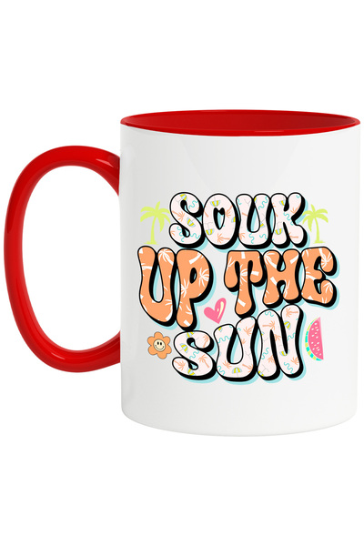 StoryGift Romania Cana cu mesajul "Souk up the sun", vara, vacanta, relaxare,...