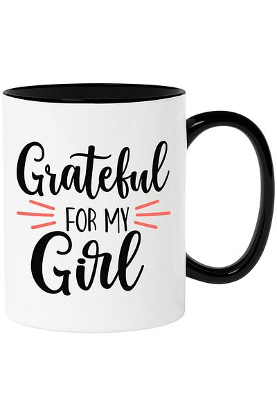 StoryGift Romania Cana pentru o mama recunoscatoare pentru fetita pe care o are cu Maner Negru, Cu Maner Negru