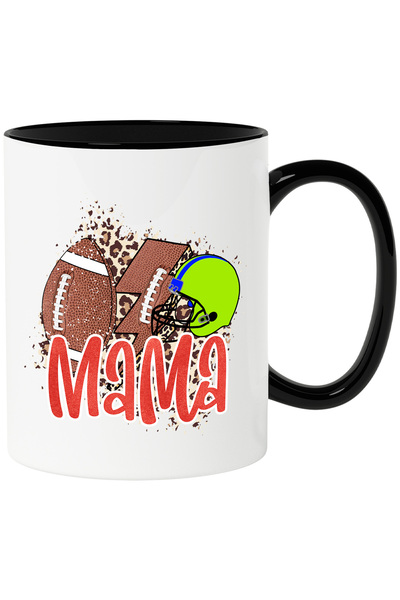 StoryGift Romania Cana cu minge de fotbal american, fulger, casca verde cu me...