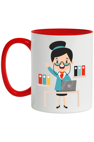 StoryGift Romania Cana Cu Secretara, Ochelari, Laptop, Bibllioraft, Birou, Sa...