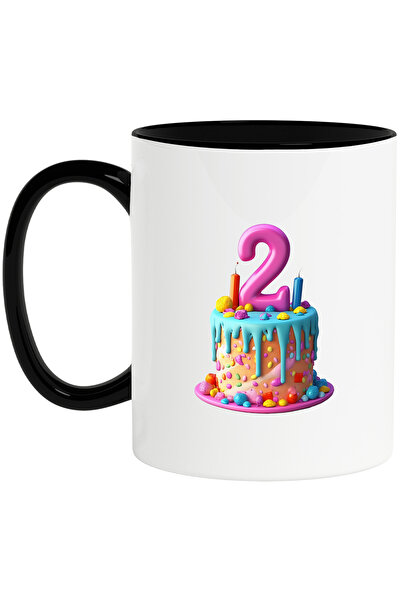 StoryGift Romania Cana cu tort cu cifra 2, ilustratie, pentru copii, doi ani,...