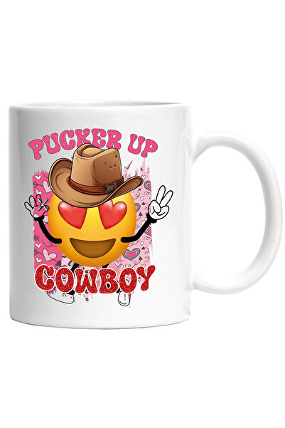 StoryGift Romania Cana cu un emoji cu ochii in forma de inimi cu mesajul "Puc...