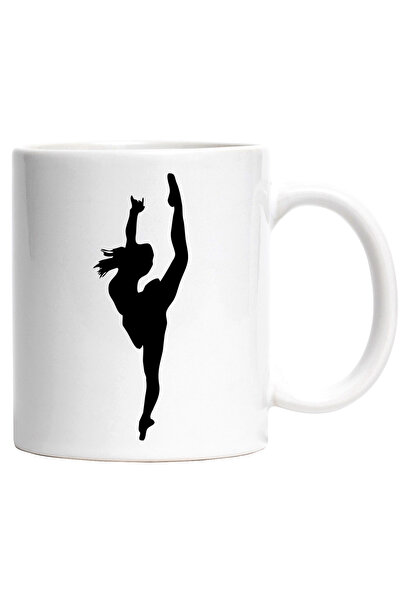 StoryGift Romania Cana cu o gimnasta - flexibilitate cu Maner Alb, Cu Maner Alb