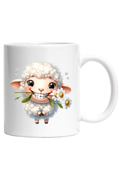 StoryGift Romania Cana cu o oita vesela | inimioare | tine niste floricele al...