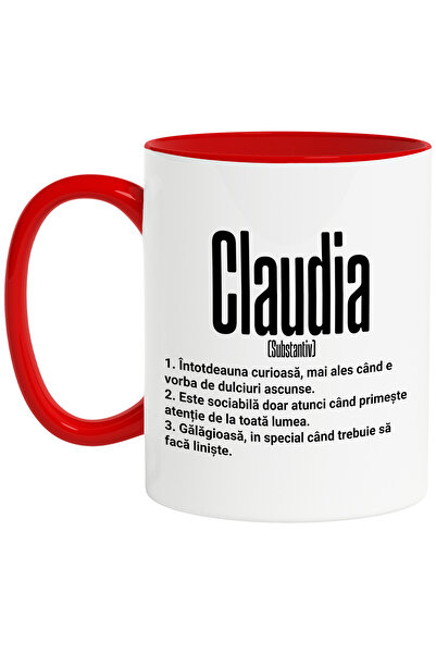 StoryGift Romania Cana Cu Numele Claudia, si Mesaj Amuzant, Curioasa, Sociabi...