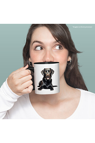 StoryGift Romania Cana cu un caine negru jucaus, ilustratie, siguranta, aprec...