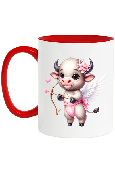 StoryGift Romania Cana cu un taur Cupidon | ilustratie | aripi | inimioare | ...