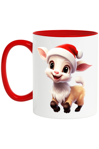 StoryGift Romania Cana cu un ied vesel care poarta o caciula de Craciun | fer...