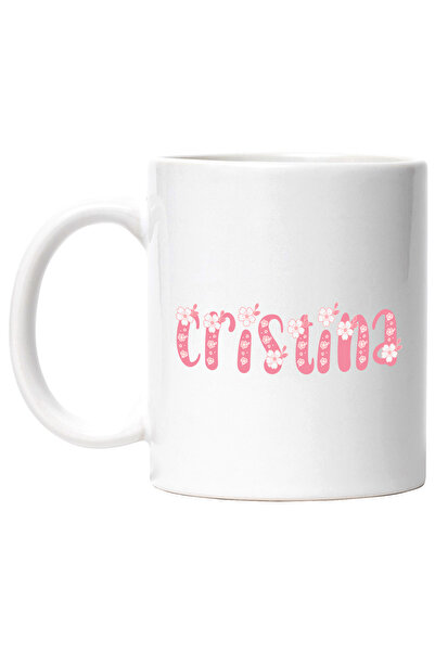 StoryGift Romania Cana Cu Numele Cristina, Flori, Colorat, Roz, Dragut, 330ml...