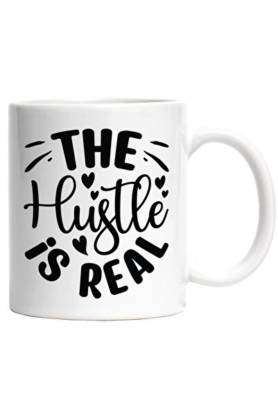 StoryGift Romania Cana cu inimioare si textul "The hustle is real" - munca e ...