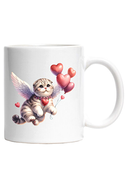 StoryGift Romania Cana cu o pisicuta cu aripi albe care zboara | ilustratie |...