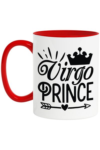 StoryGift Romania Virgo zodiac sign mug, illustration, zodiac sign, astrology, symbol, sign, print, crown, With, STG
