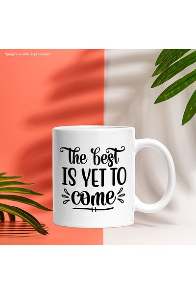 StoryGift Romania Cana cu mesaj din care reiese ca ceea ce este mai bun abia de acum incolo trebui, Cu Maner Alb STG
