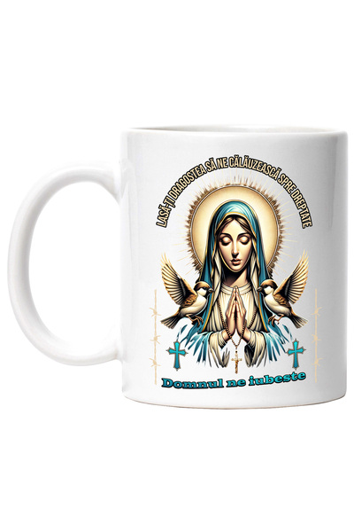 StoryGift Romania Cana Maicuta lasa dragostea sa ne calauzeasca, 330ml, Ceramic cu Maner Alb, Cu Maner Alb