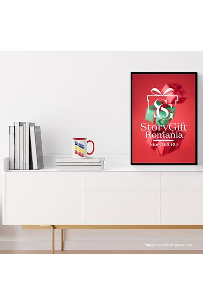 StoryGift Romania Mug The Word Scorpion, in the Colors of the Romanian Flag, Red, Yellow, Blue, , With ,STG.