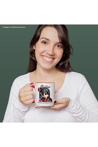StoryGift Romania Dance Lover Mug Skeletons Dancing with Lady, 330ml, Ceramic with Red Handle, With Ma,STG