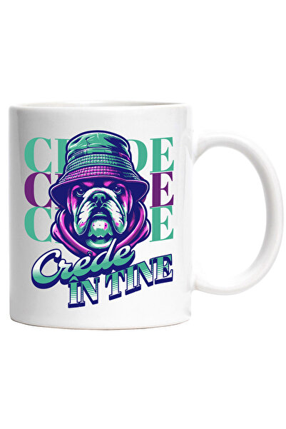 StoryGift Romania Cana Caine pug cu palarie basca si mesaj motivational CREDE...
