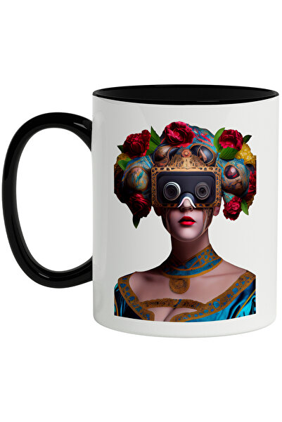 StoryGift Romania Cana Cu Portret, Abstract, Rochie, Ochelari, Flori, Ruj, Mu...