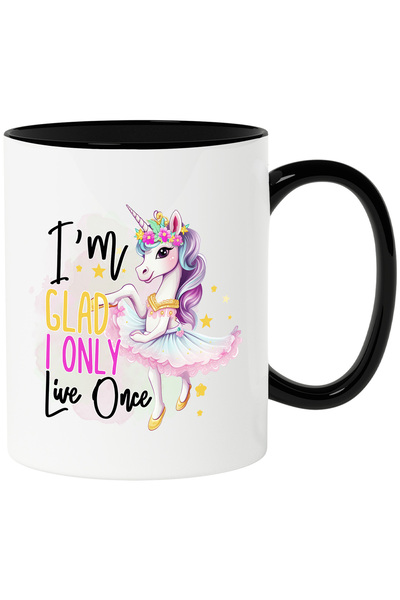 StoryGift Romania Cana cu unicorn in costum de balerina cu mesajul "I'm glad ...