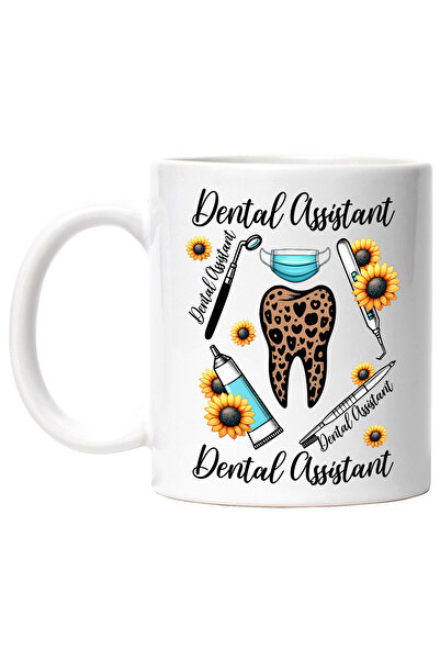 StoryGift Romania Cana cu mesajul "Dental assistant", profesie, ilustratie, m...