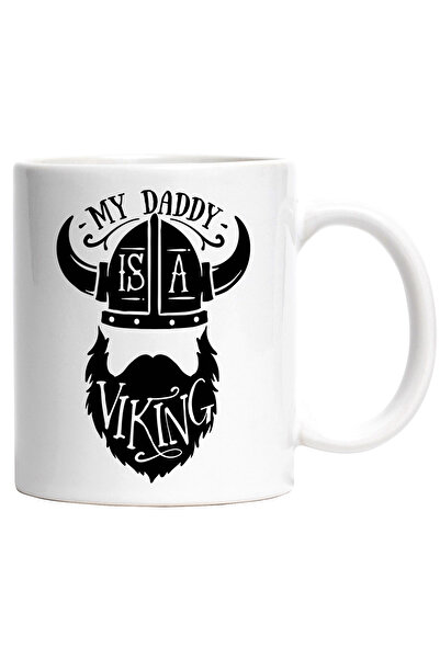 StoryGift Romania Cana cu Mesajul Amuzant in Engleza My Daddy is my Viking, Tata E Viking-ul MeU, , Cu Maner Alb