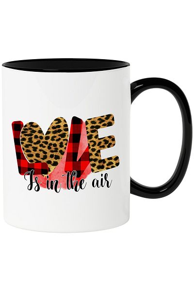 StoryGift Romania Mug with the message "Love is in the air", love is in the air, red, fur, Valentine, With, STG