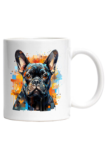 StoryGift Romania Cana Cu Catel, Geometric, Mosaic, Vopseam Buline, Multicolo...