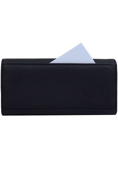 OEM Women's wallet, black, made of genuine leather, Tita - PR122