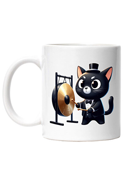 StoryGift Romania Cana cu o pisica neagra care bate la gong, ilustratie, seri...