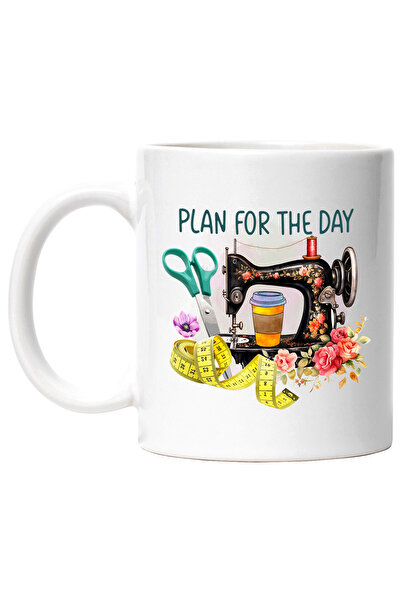StoryGift Romania Cana cu mesajul "Plan for the day", profesie, ilustratie, munca, dedicare, pasiu, Cu Maner Alb