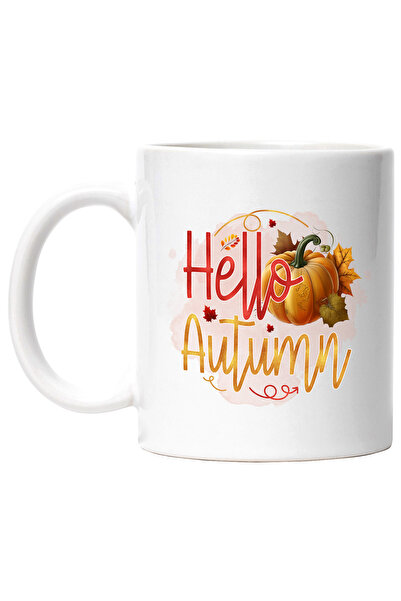 StoryGift Romania Cana cu mesajul "Hello, Autumn", toamna, ilustratie, buna, ...
