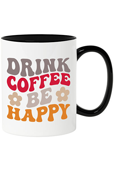 StoryGift Romania Cana cu floricele si textul "Bea cafea si fii fericit" cu M...