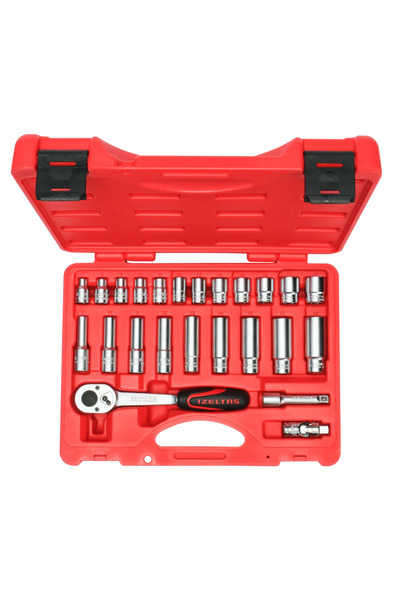 İzeltaş İzeltaş 3/8” Six Corner Socket Wrench Set (24 Pieces, mm)