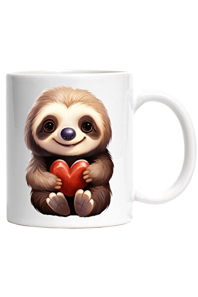 StoryGift Romania Cana cu un Sloth/lenes care tine o inima in brate | ilustra...