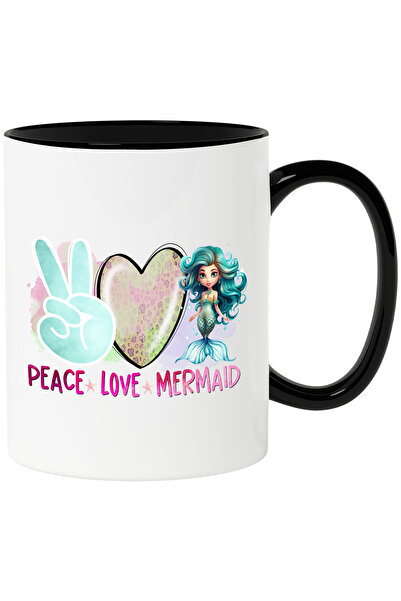 StoryGift Romania Cana cu mica sirena cu mesajul "Peace, love, mermaid", basm...