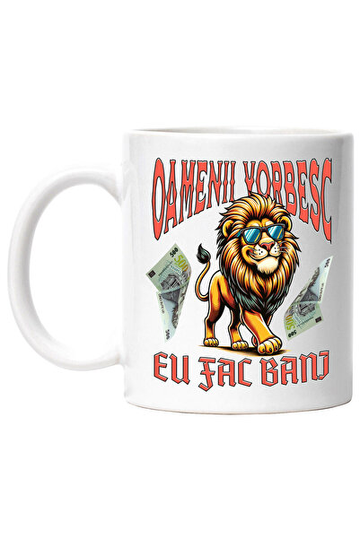 StoryGift Romania Cana cu Leu Fercit Cu ochelarii de Soare, bancnote 500 ron,...