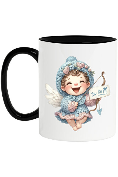 StoryGift Romania Cana cu un bebelus Cupidon, ilustratie, arc cu sageti, indr...