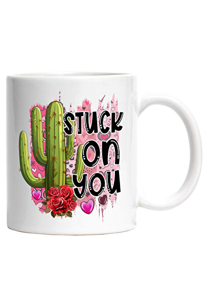 StoryGift Romania Cana cu un cactus cu mesajul "Stuck on you", lipit de tine,...