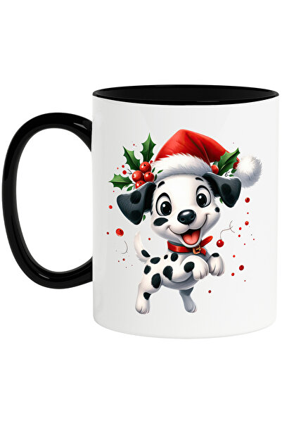 StoryGift Romania Cana cu un catelus Dalmatian fericit | ilustratie | caciula...