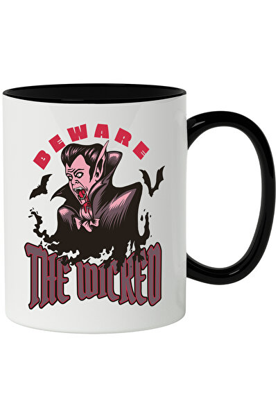 StoryGift Romania Cana Cu Mesaj In Engleza Beware The Wicked, Vampir, Horror, Multicolor 330 ml, C, Cu Maner Negru