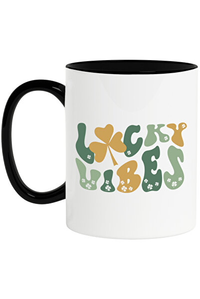 StoryGift Romania Cana cu trifoi cu patru foi si textul in engleza "Lucky vib...