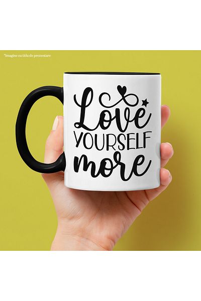 StoryGift Romania Mug with a heart and a message that encourages you to love yourself more, With ,STG