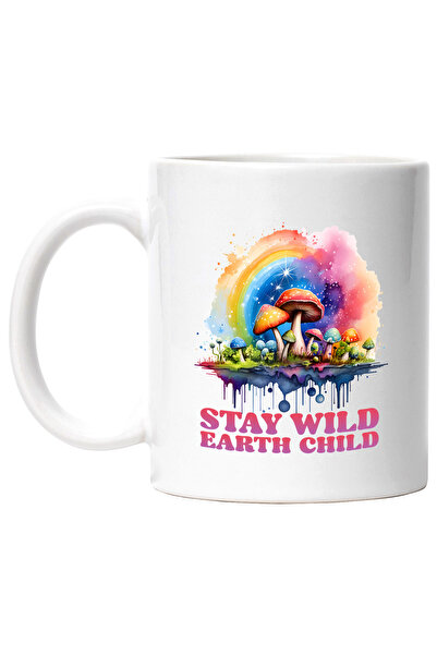 StoryGift Romania Cana cu mesajul "Stay wild, Earth child", stilul hippie, cu...