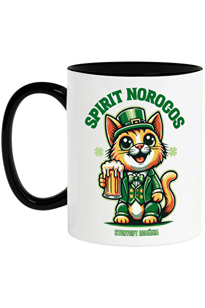 StoryGift Romania Cana Spirit norocos pisica de ziua norocului, 330ml, Cerami...