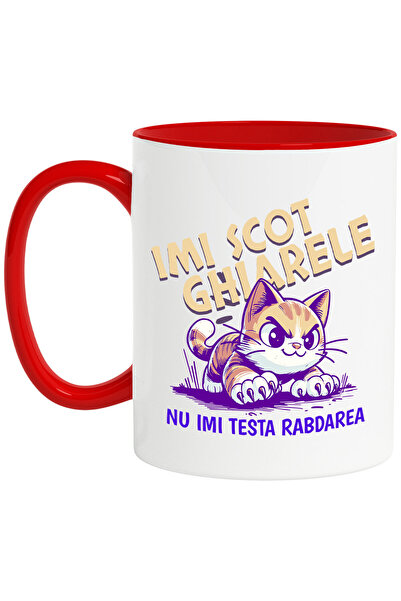 StoryGift Romania Cana cu Pisica Furioasa Cu Gheare Text Haios Imi Scot Ghear...