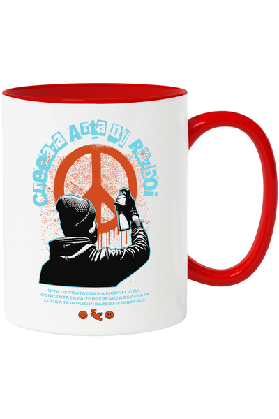 StoryGift Romania Cana Creeaza Arta nu Razboi - Streetwear, Graffiti , 330ml,...