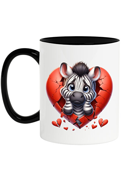 StoryGift Romania Cana cu o zebra trista, ilustratie, inima rupta, dezamagire...