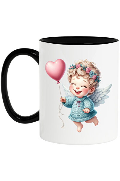 StoryGift Romania Cana cu bebelus Cupidon, ilustratie, balon in forma de inim...