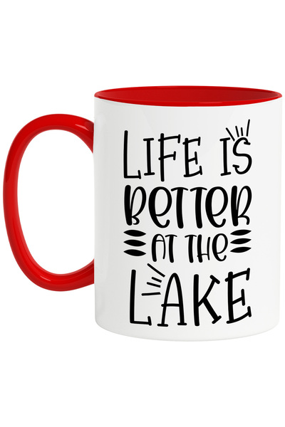 StoryGift Romania Cana cu textul "Life is better at the lake" - viata e mai b...